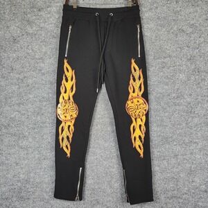 Rockstar Joggers Womens Medium Black Zipper Pockets Ankle Zip Sweatpants